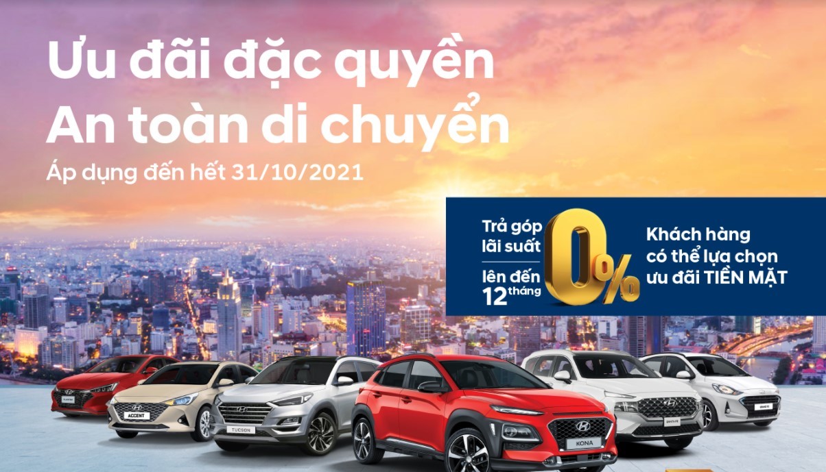 Hyundai Hà Tĩnh chính thức triển khai chương trình ưu đãi trả góp với lãi suất 0% lên đến 12 tháng dành riêng cho khách hàng cá nhân.